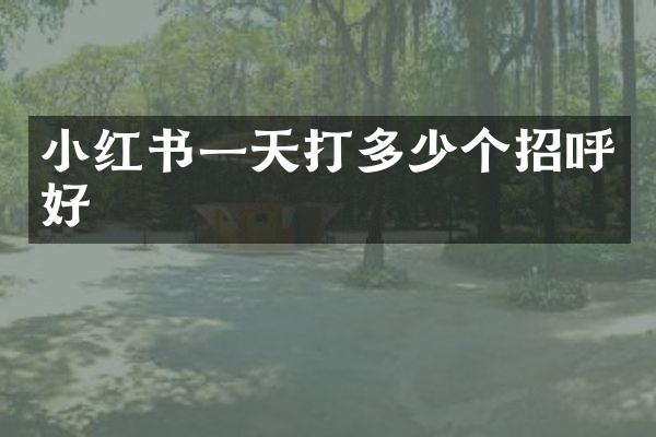 小红书一天打多少个招呼好