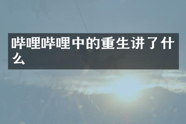 哔哩哔哩中的重生讲了什么