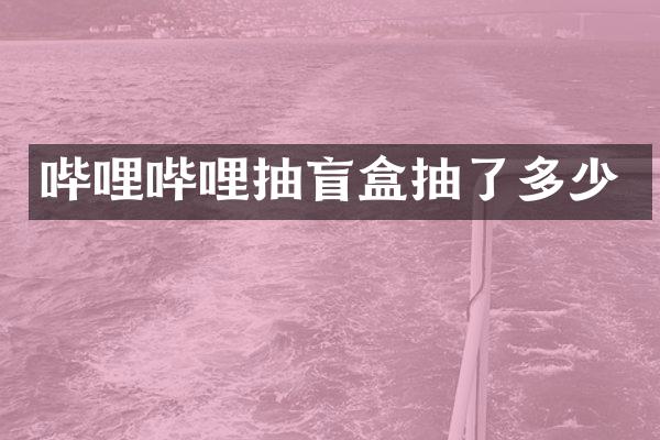 哔哩哔哩抽盲盒抽了多少