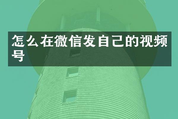 怎么在微信发自己的视频号