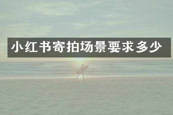 小红书寄拍场景要求多少