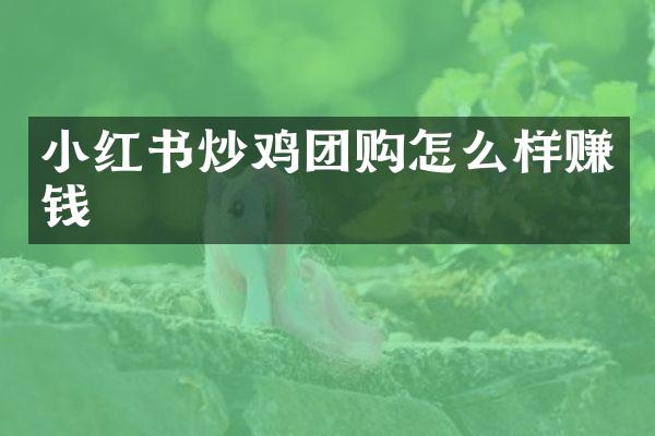小红书炒鸡团购怎么样赚钱