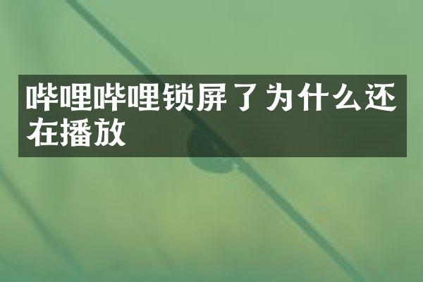 哔哩哔哩锁屏了为什么还在播放