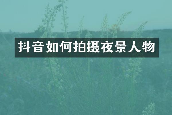 抖音如何拍摄夜景人物