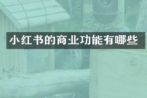 小红书的商业功能有哪些