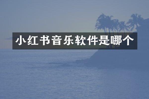 小红书音乐软件是哪个