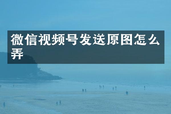 微信视频号发送原图怎么弄
