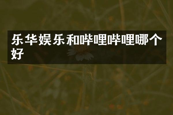 乐华娱乐和哔哩哔哩哪个好