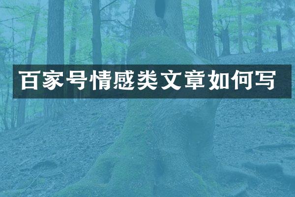 百家号情感类文章如何写