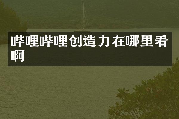 哔哩哔哩创造力在哪里看啊