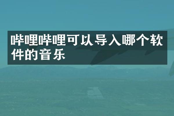 哔哩哔哩可以导入哪个软件的音乐
