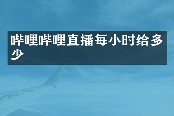 哔哩哔哩直播每小时给多少