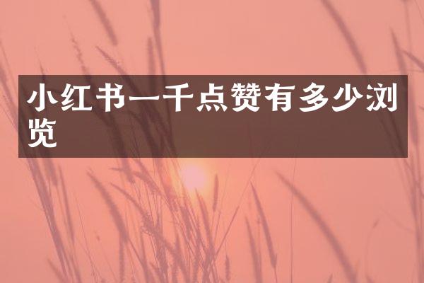 小红书一千点赞有多少浏览