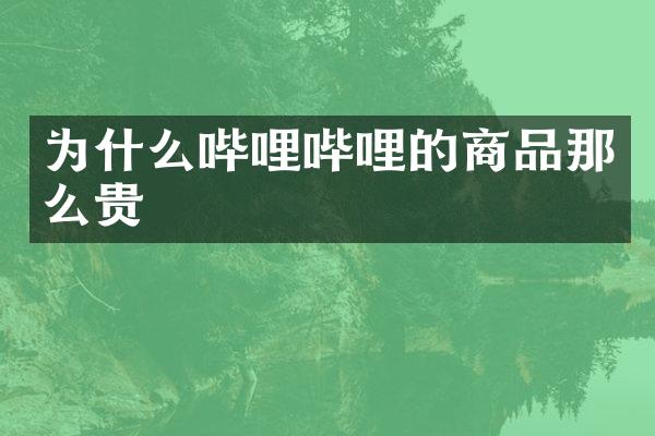 为什么哔哩哔哩的商品那么贵