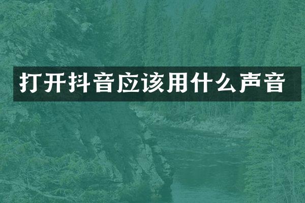 打开抖音应该用什么声音