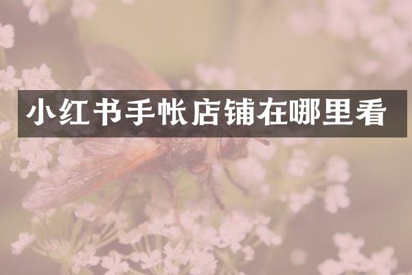小红书手帐店铺在哪里看