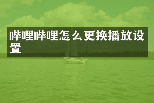 哔哩哔哩怎么更换播放设置