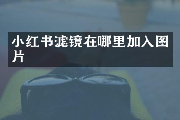 小红书滤镜在哪里加入图片