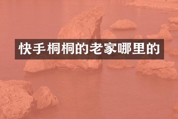 快手桐桐的老家哪里的