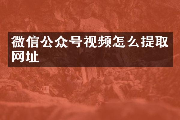 微信公众号视频怎么提取网址