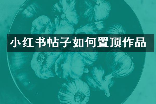小红书帖子如何置顶作品