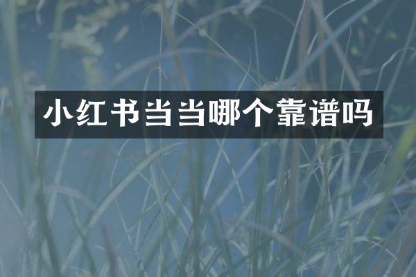 小红书当当哪个靠谱吗