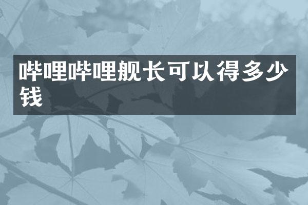 哔哩哔哩舰长可以得多少钱