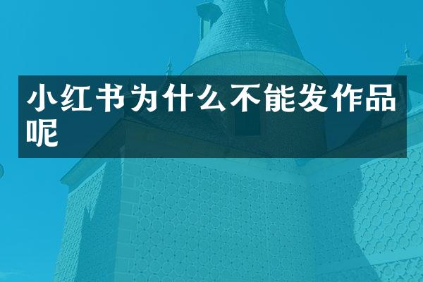 小红书为什么不能发作品呢