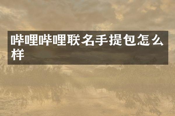 哔哩哔哩联名手提包怎么样