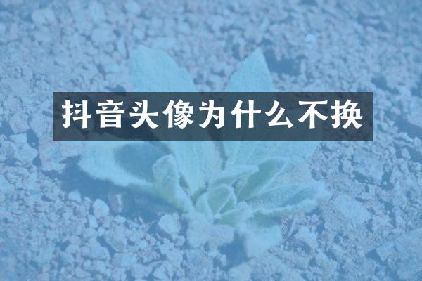 抖音头像为什么不换