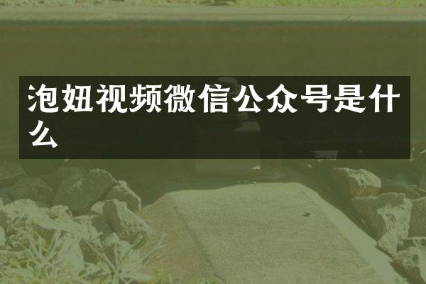 泡妞视频微信公众号是什么