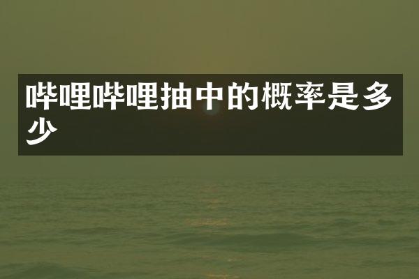 哔哩哔哩抽中的概率是多少