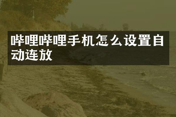 哔哩哔哩手机怎么设置自动连放