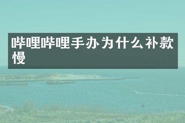 哔哩哔哩手办为什么补款慢