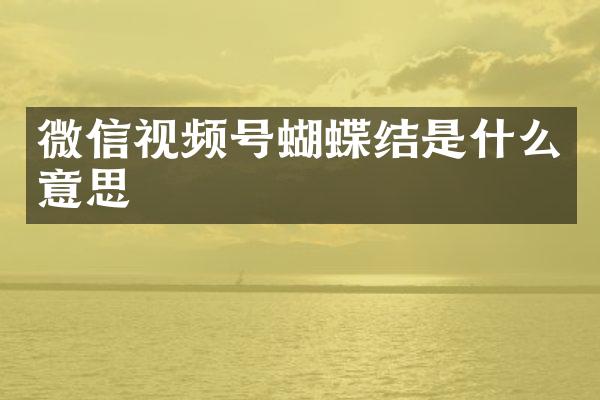 微信视频号蝴蝶结是什么意思