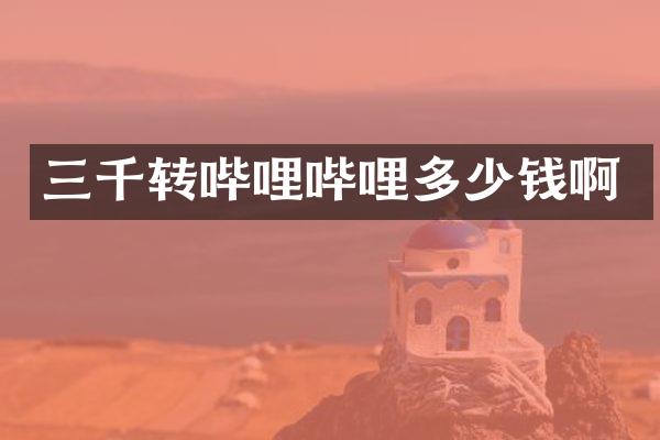 三千转哔哩哔哩多少钱啊