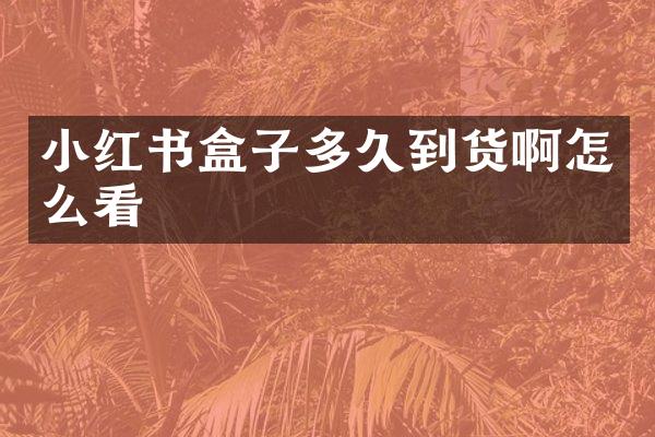 小红书盒子多久到货啊怎么看