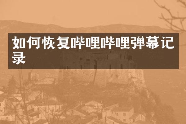 如何恢复哔哩哔哩弹幕记录