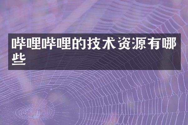 哔哩哔哩的技术资源有哪些