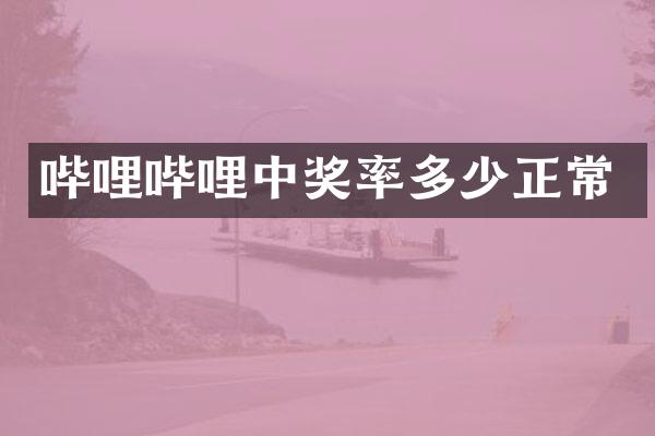 哔哩哔哩中奖率多少正常