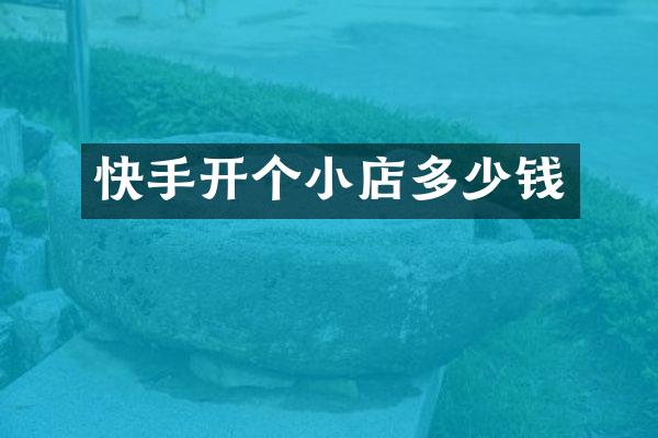 快手开个小店多少钱