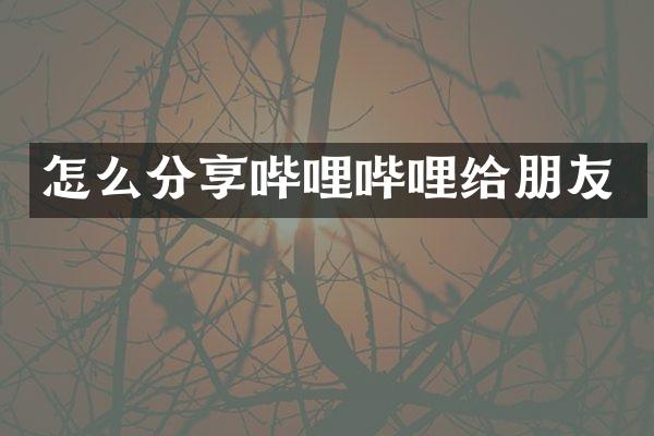 怎么分享哔哩哔哩给朋友