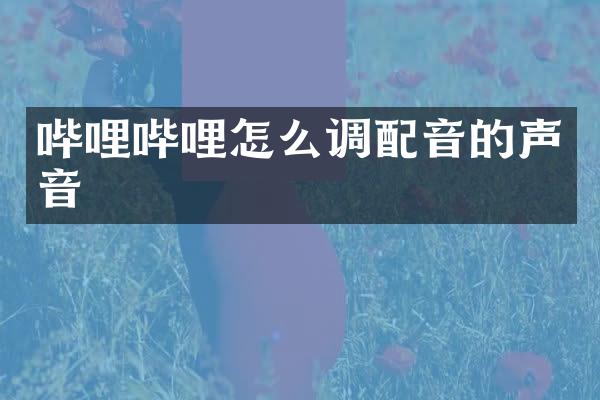 哔哩哔哩怎么调配音的声音