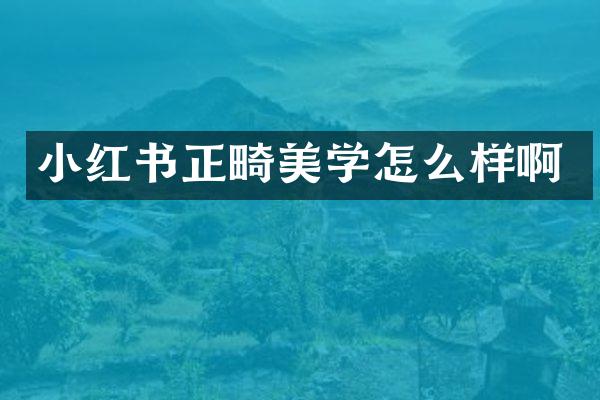 小红书正畸美学怎么样啊