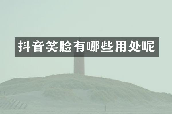 抖音笑脸有哪些用处呢