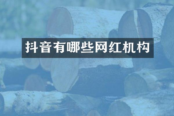 抖音有哪些网红机构