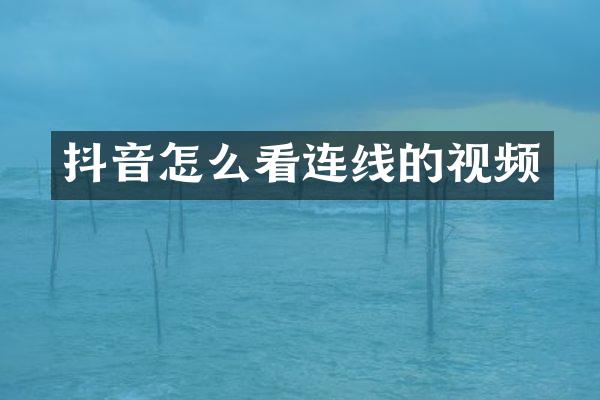 抖音怎么看连线的视频