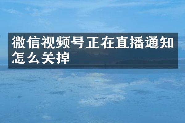 微信视频号正在直播通知怎么关掉