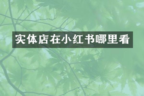 实体店在小红书哪里看