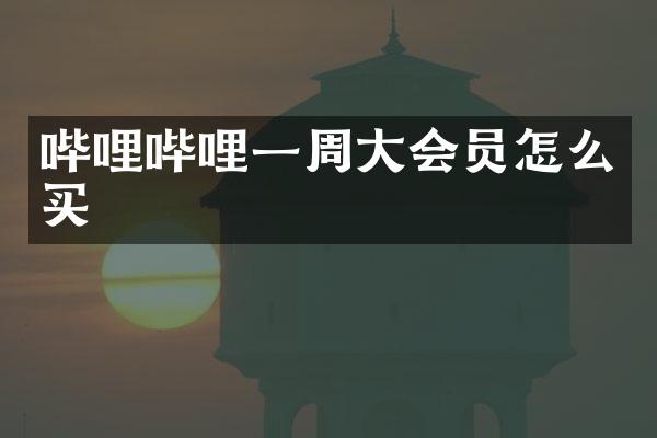 哔哩哔哩一周大会员怎么买